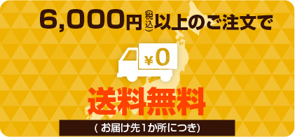 6000円以上のご注文で送料無料